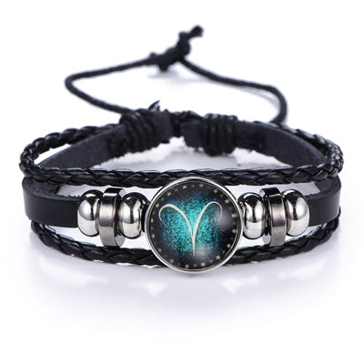 Bracelet Cuir Signes du Zodiaque  Horoscope Zodiaque