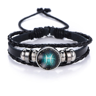 Bracelet Cuir Signes du Zodiaque  Horoscope Zodiaque